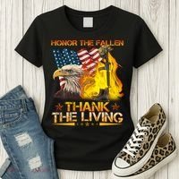 Honor The Fallen Thank The Living Memorial Day Women's T-Shirt thumb 3