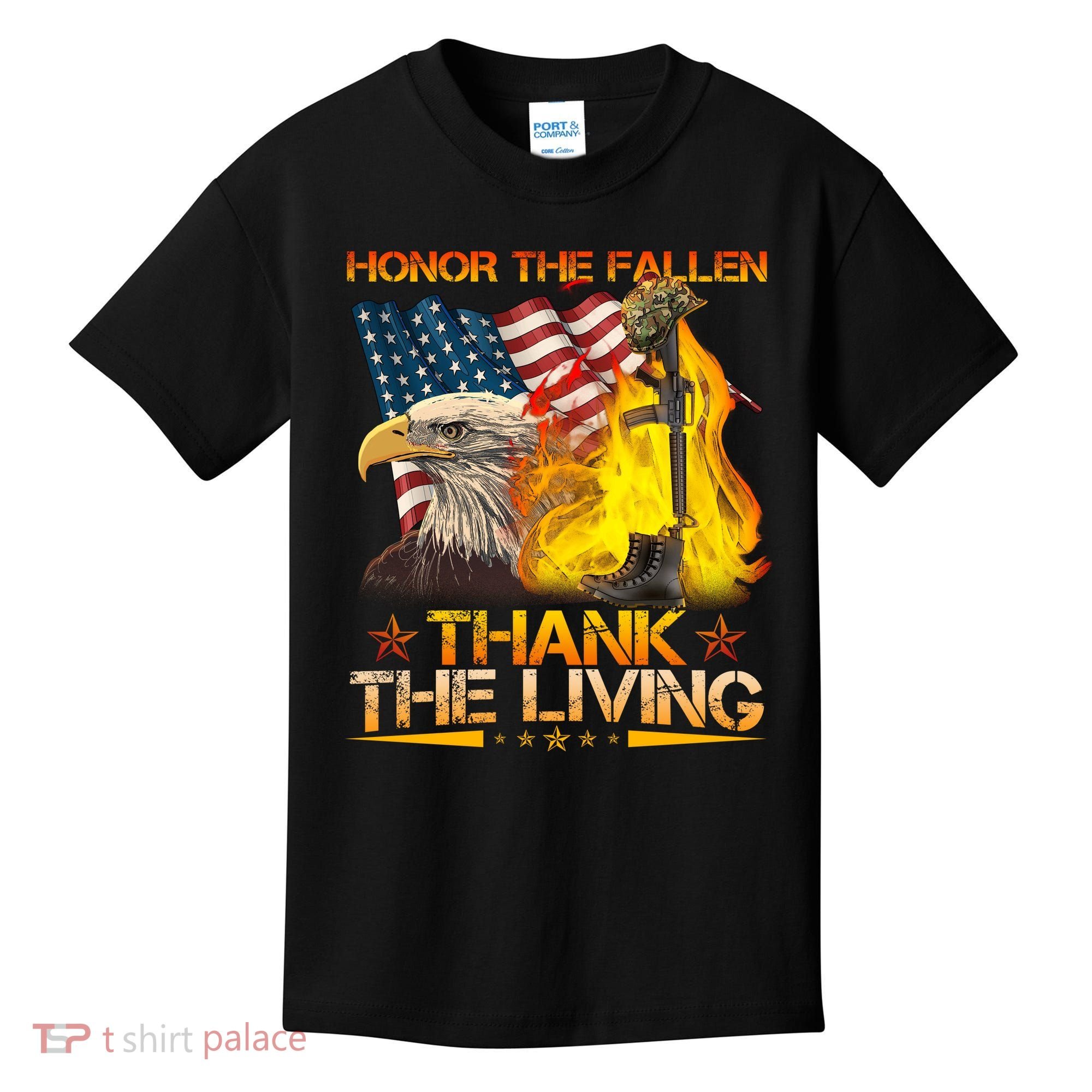 Honor The Fallen Thank The Living Memorial Day Kids T-Shirt