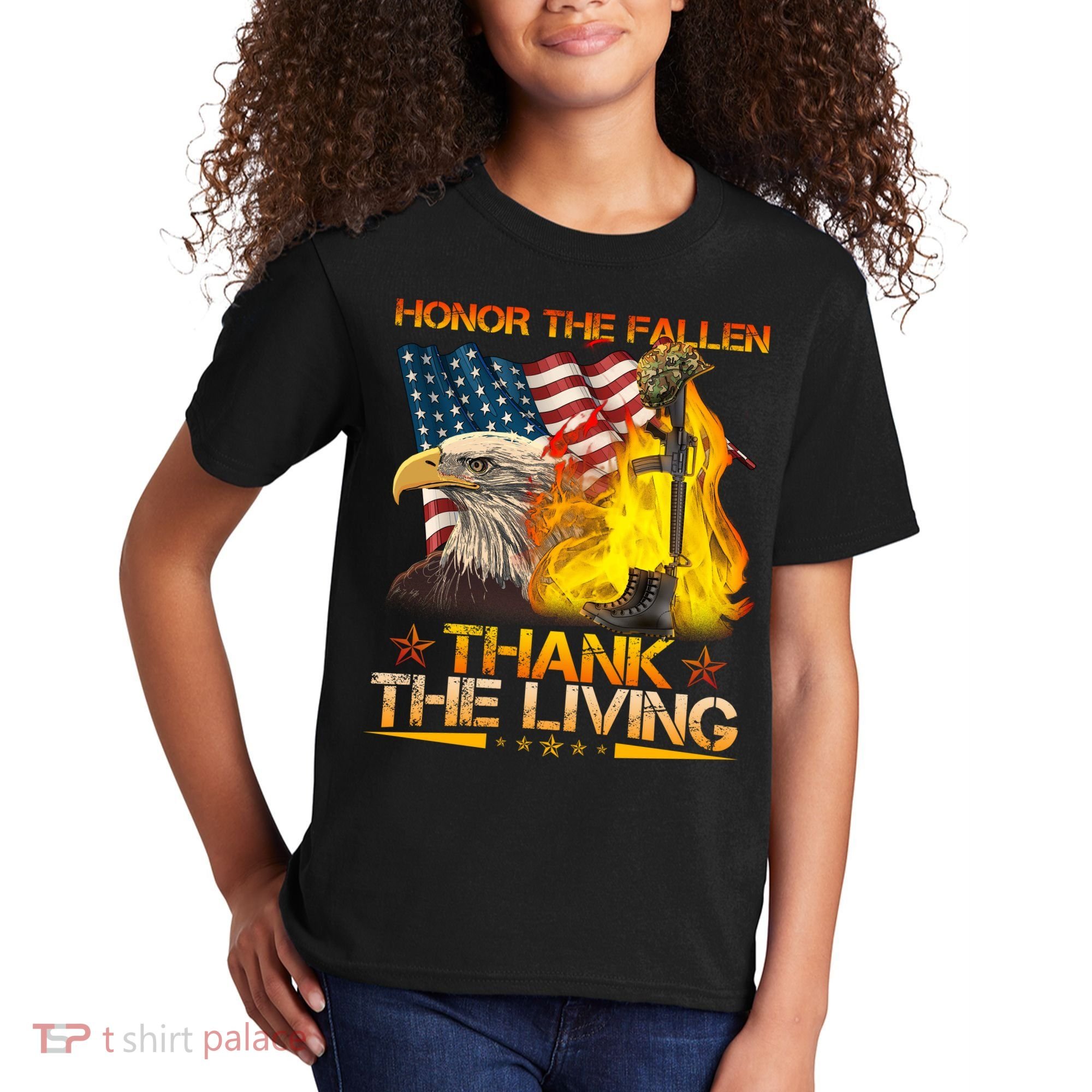 Honor The Fallen Thank The Living Memorial Day Kids T-Shirt