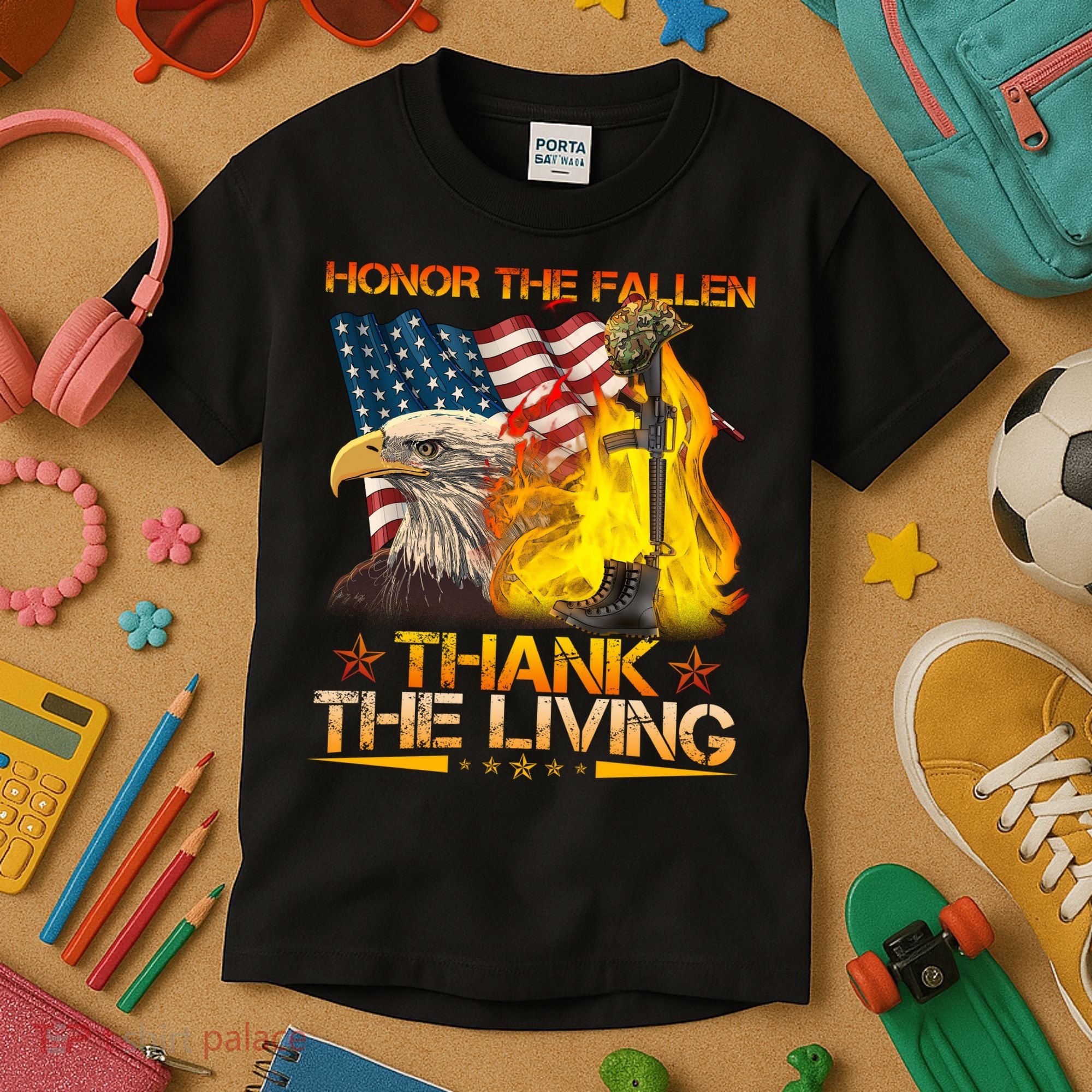 Honor The Fallen Thank The Living Memorial Day Kids T-Shirt