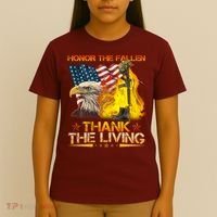 Honor The Fallen Thank The Living Memorial Day T-Shirt thumb 4