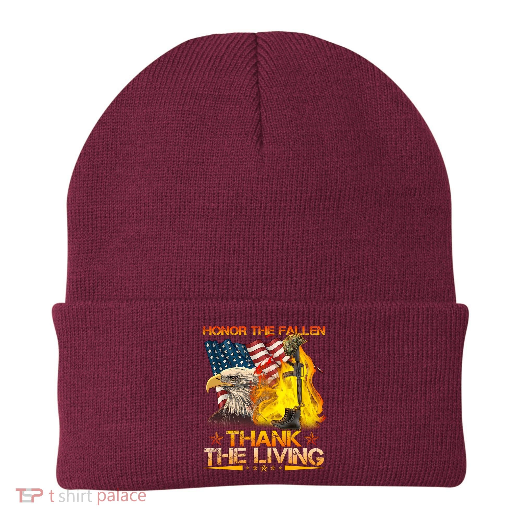 Honor The Fallen Thank The Living Memorial Day Beanie