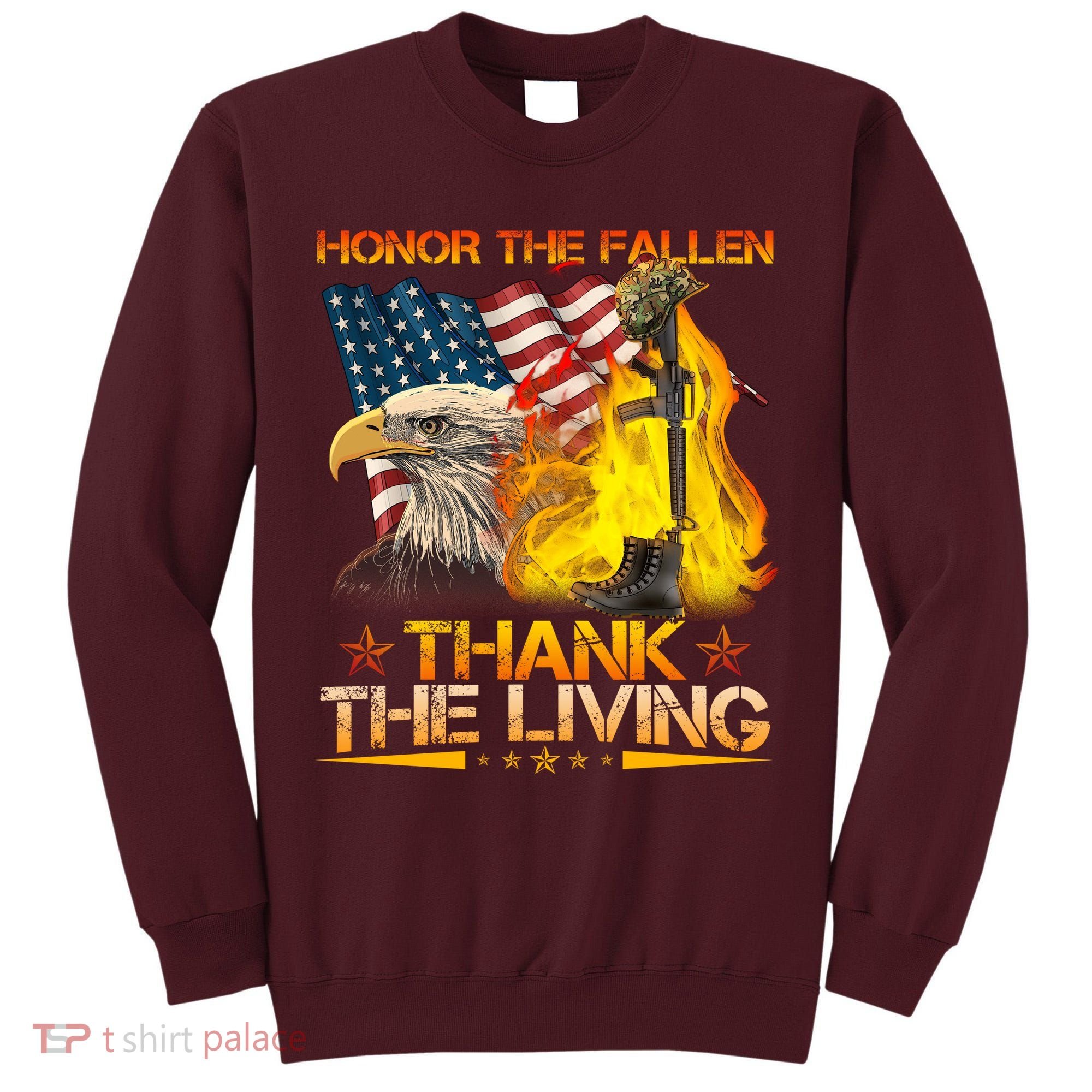 Honor The Fallen Thank The Living Memorial Day Tall Sweatshirt
