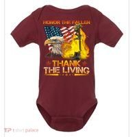 Honor The Fallen Thank The Living Memorial Day Baby Bodysuit thumb 0