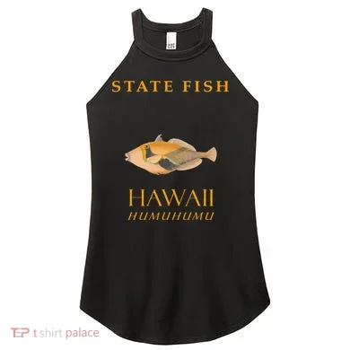 Hawaii Territory Fish The Reef Triggerfish Women's Perfect Tri Rocker Tank