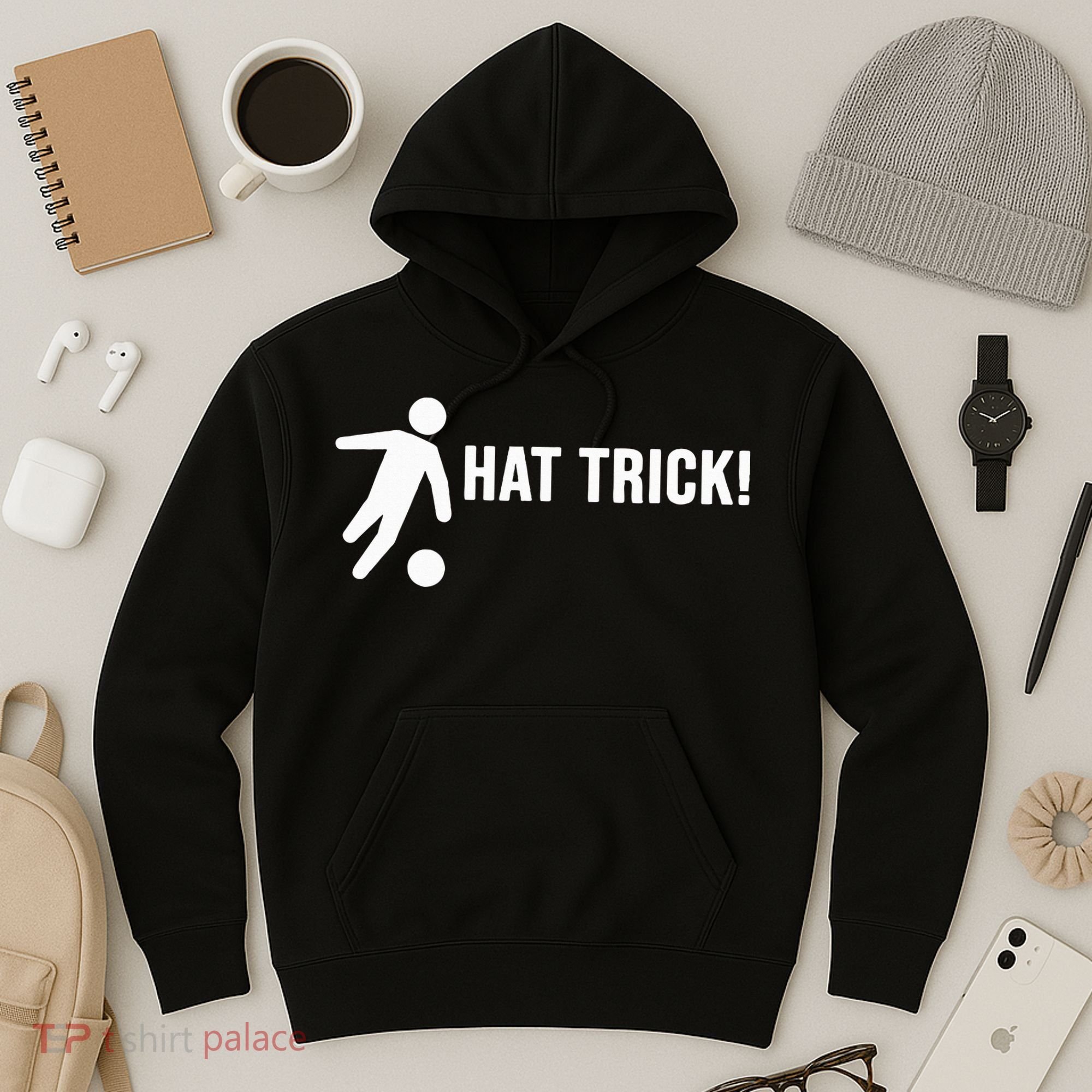 Hat Trick Funny Soccer Gift Hoodie