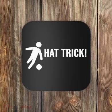 Hat Trick Funny Soccer Gift Coaster