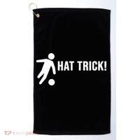 Hat Trick Funny Soccer Gift Golf Towel thumb 0