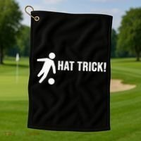 Hat Trick Funny Soccer Gift Golf Towel thumb 1