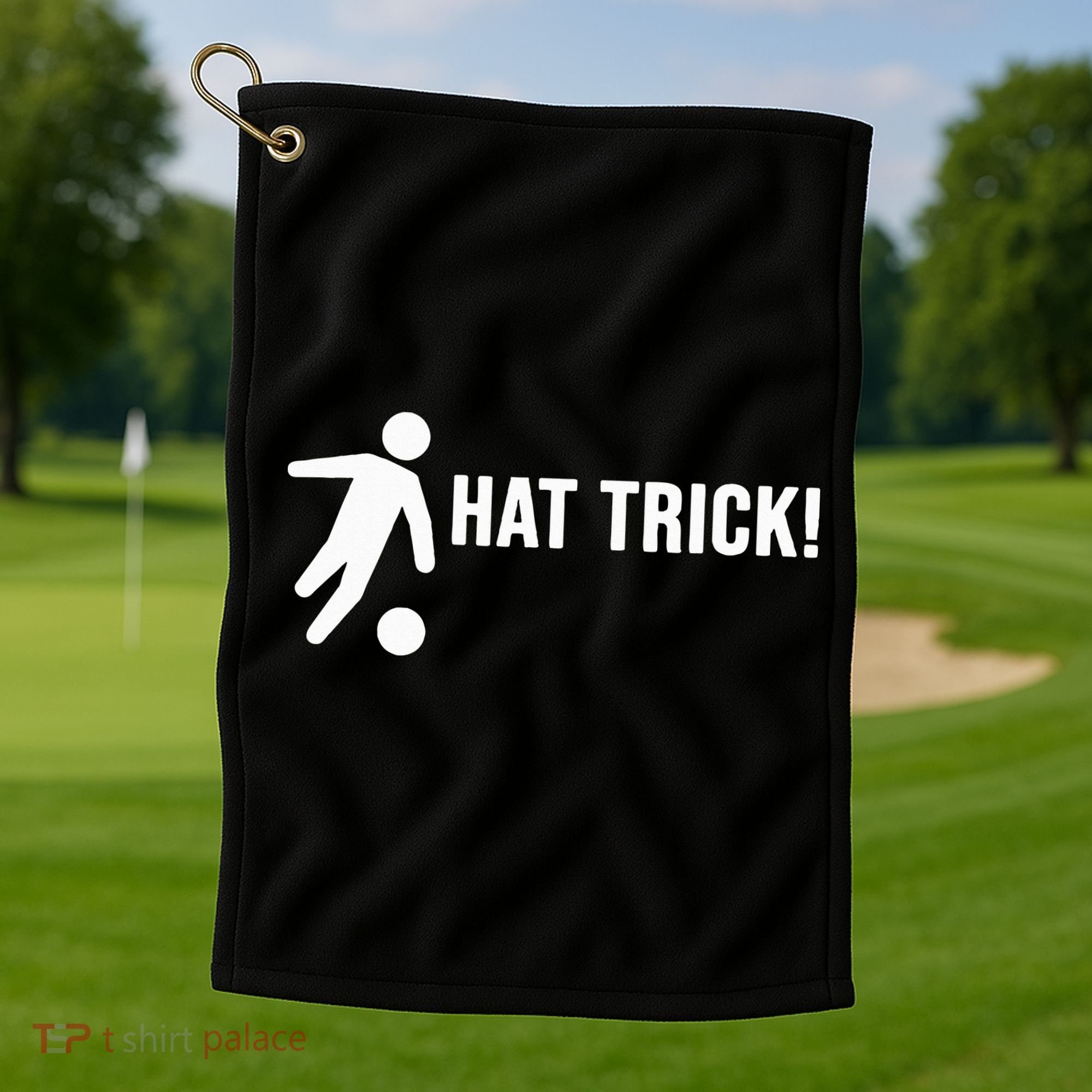 Hat Trick Funny Soccer Gift Golf Towel