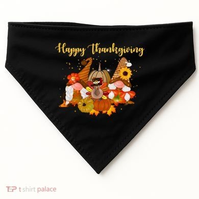 Happy Thanksgiving Fall Gnomes USA-Made Doggie Bandana