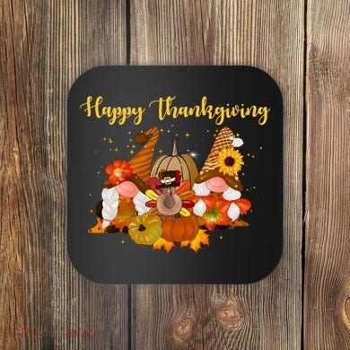 Happy Thanksgiving Fall Gnomes Coaster