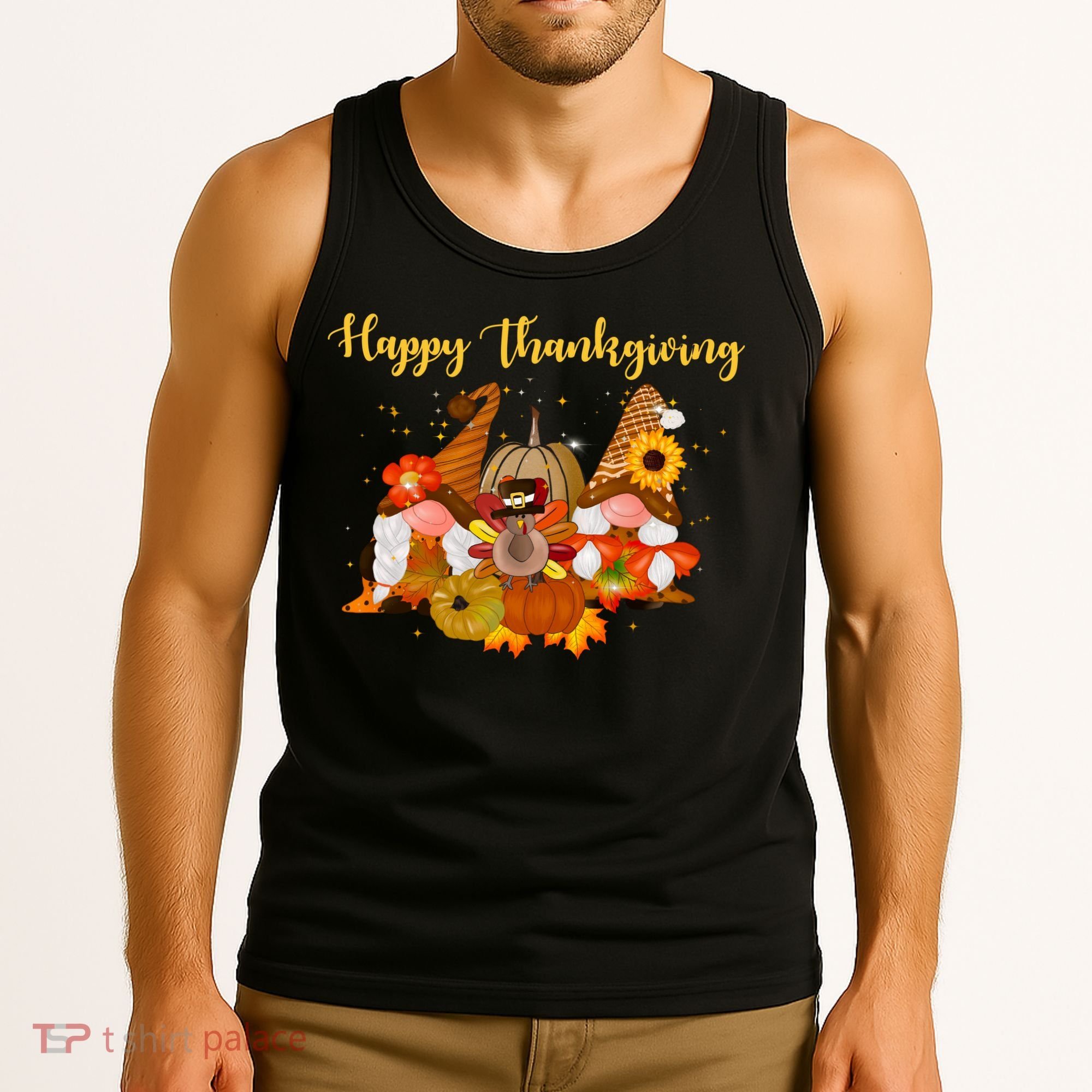 Happy Thanksgiving Fall Gnomes Tank Top