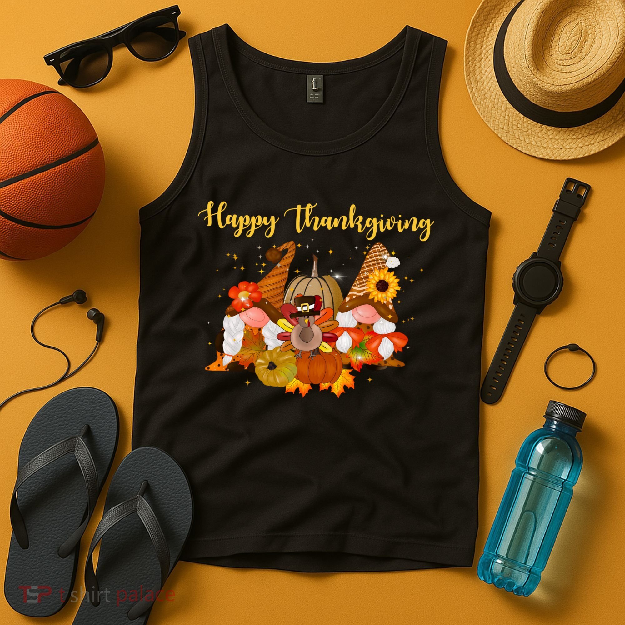Happy Thanksgiving Fall Gnomes Tank Top