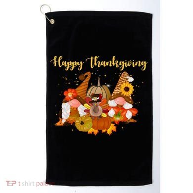 Happy Thanksgiving Fall Gnomes Golf Towel