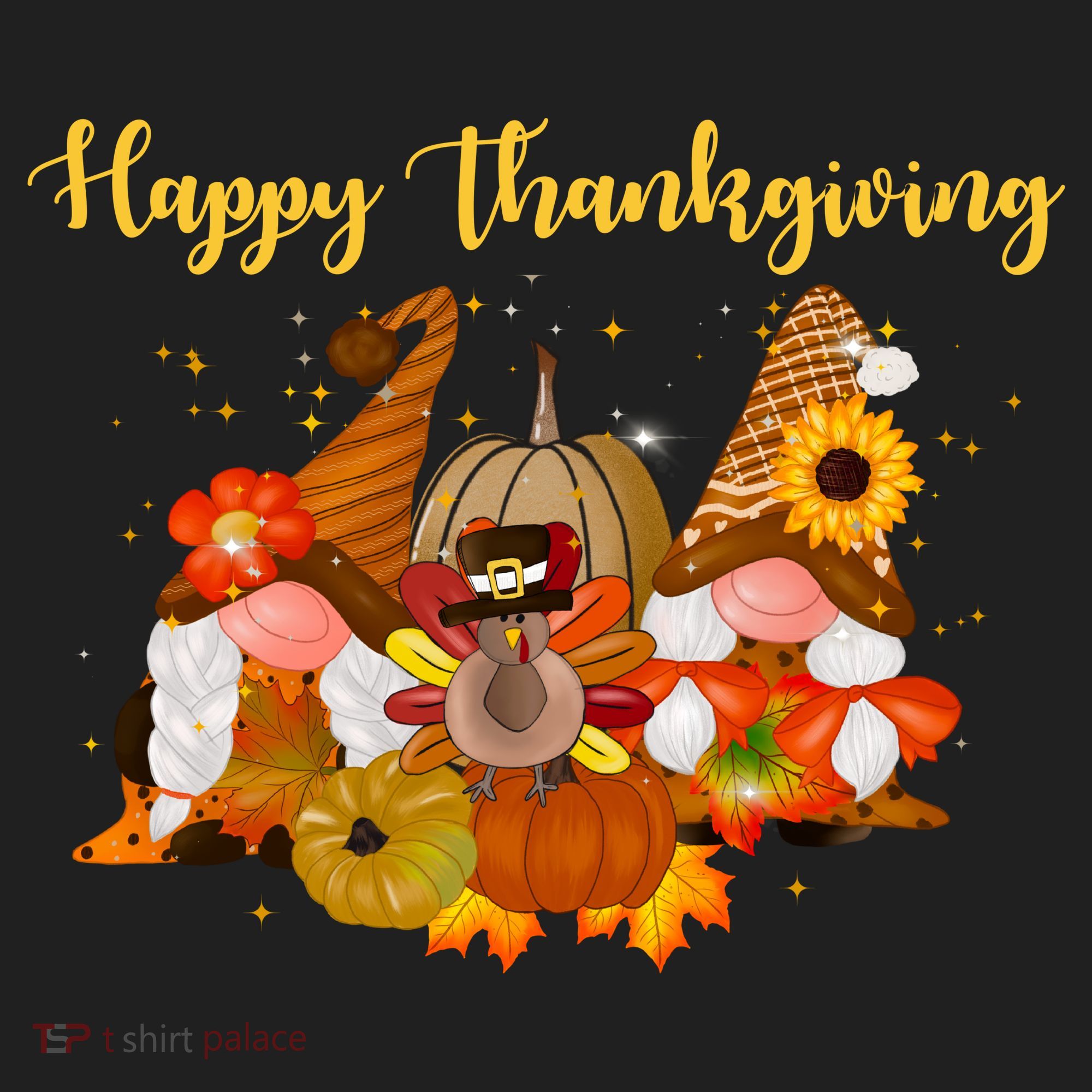 Happy Thanksgiving Fall Gnomes Golf Towel