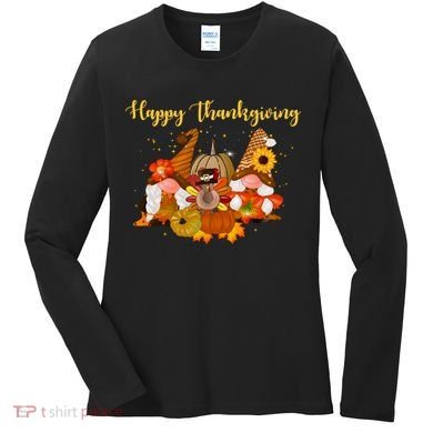 Happy Thanksgiving Fall Gnomes Women's Long Sleeve Shirt