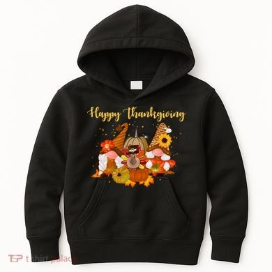 Happy Thanksgiving Fall Gnomes Kids Hoodie