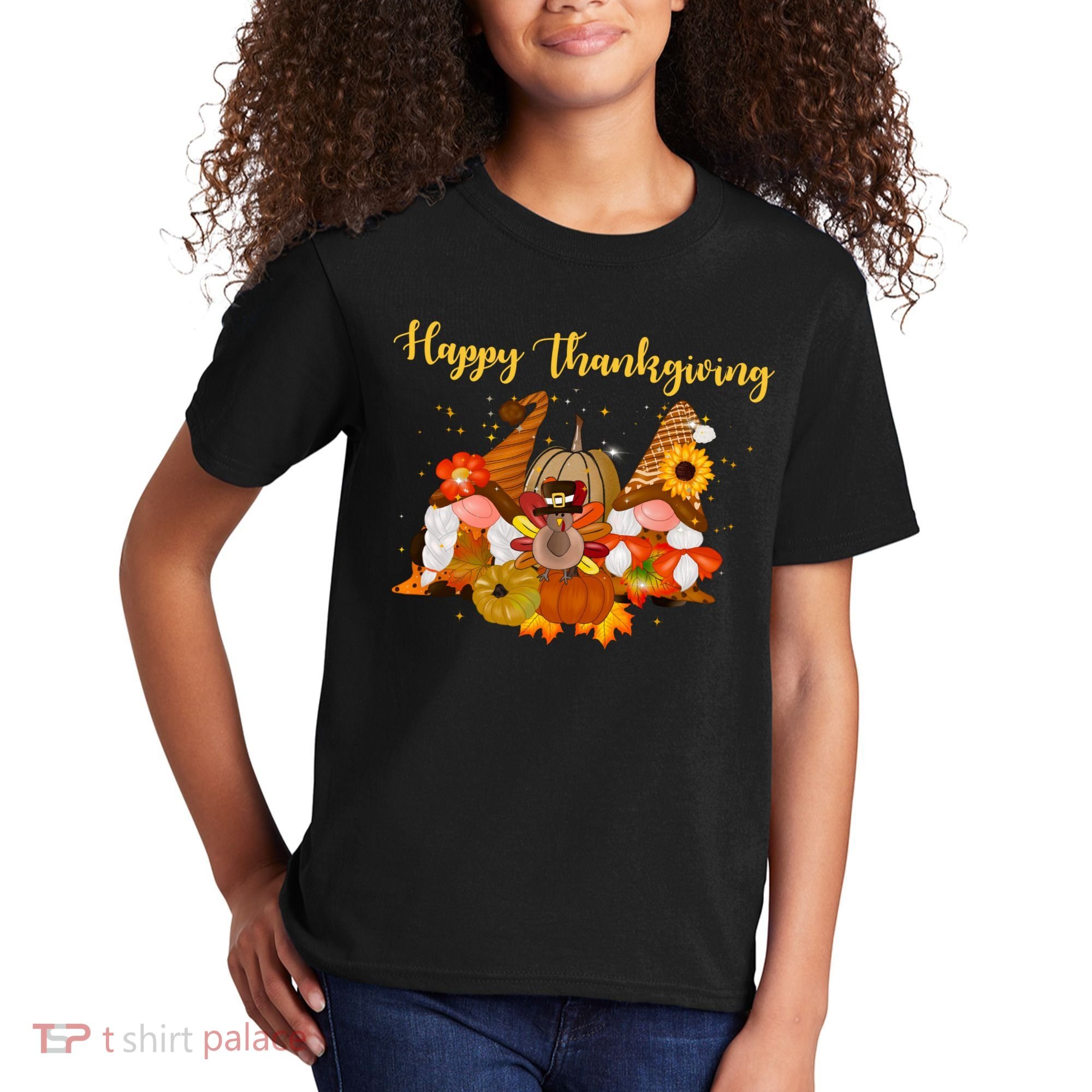 Happy Thanksgiving Fall Gnomes Kids T-Shirt