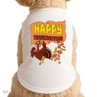 Happy Thanksgiving Festive Fun Holiday Doggie Tank thumb 0