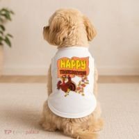 Happy Thanksgiving Festive Fun Holiday Doggie Tank thumb 2