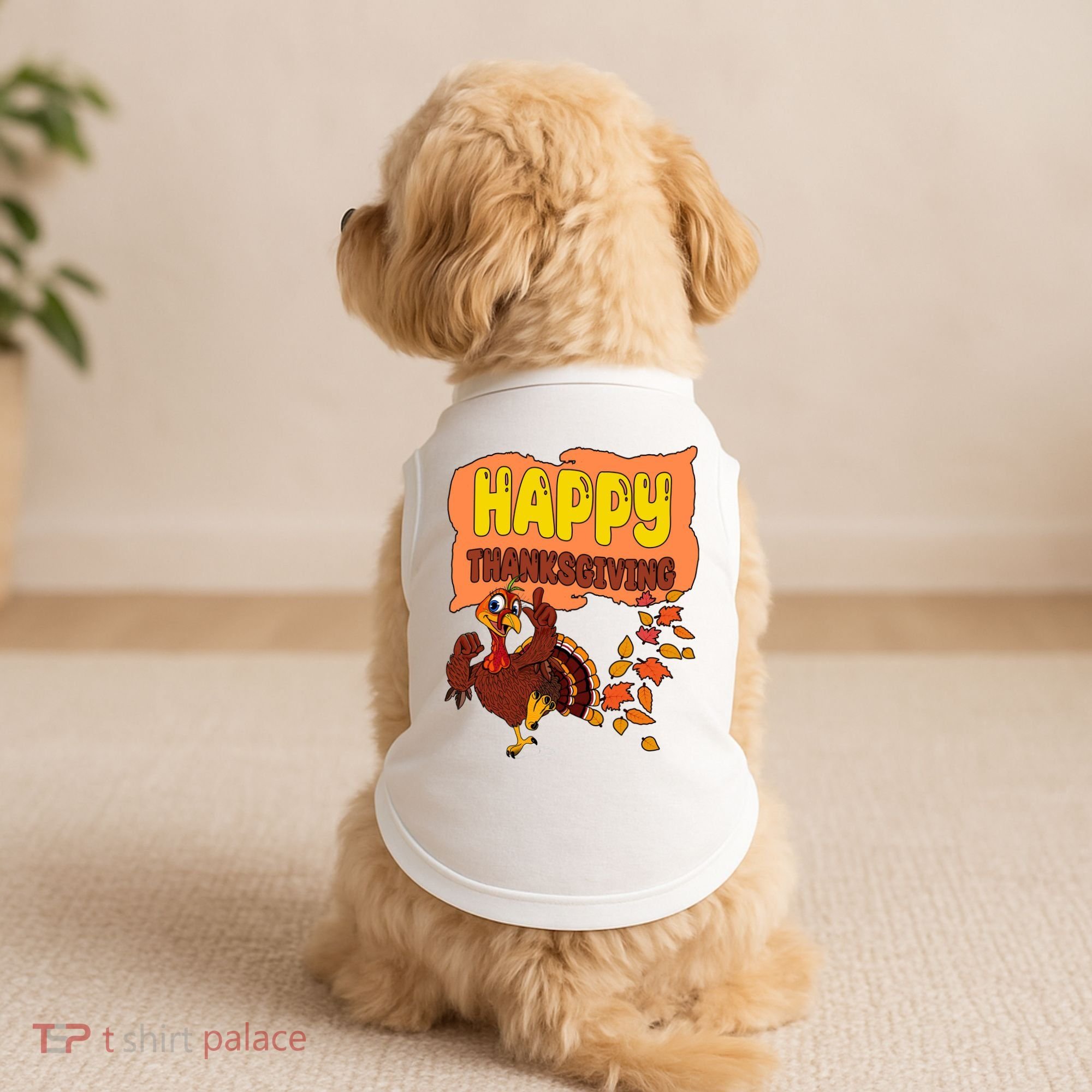 Happy Thanksgiving Festive Fun Holiday Doggie Tank