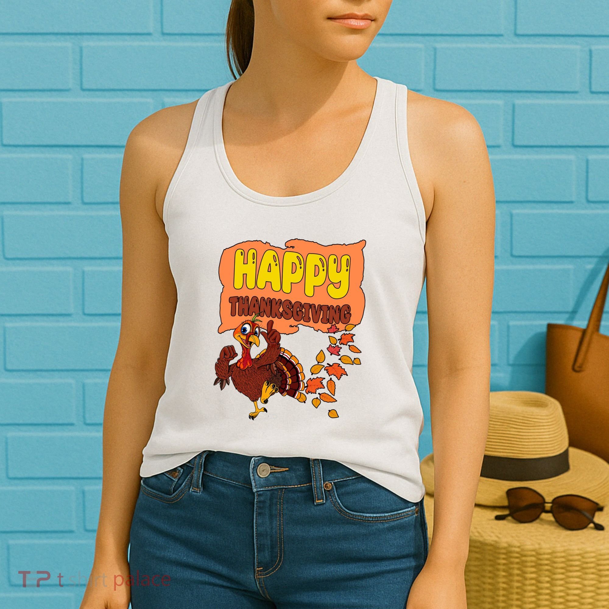 Happy Thanksgiving Festive Fun Holiday Women's Tank Top