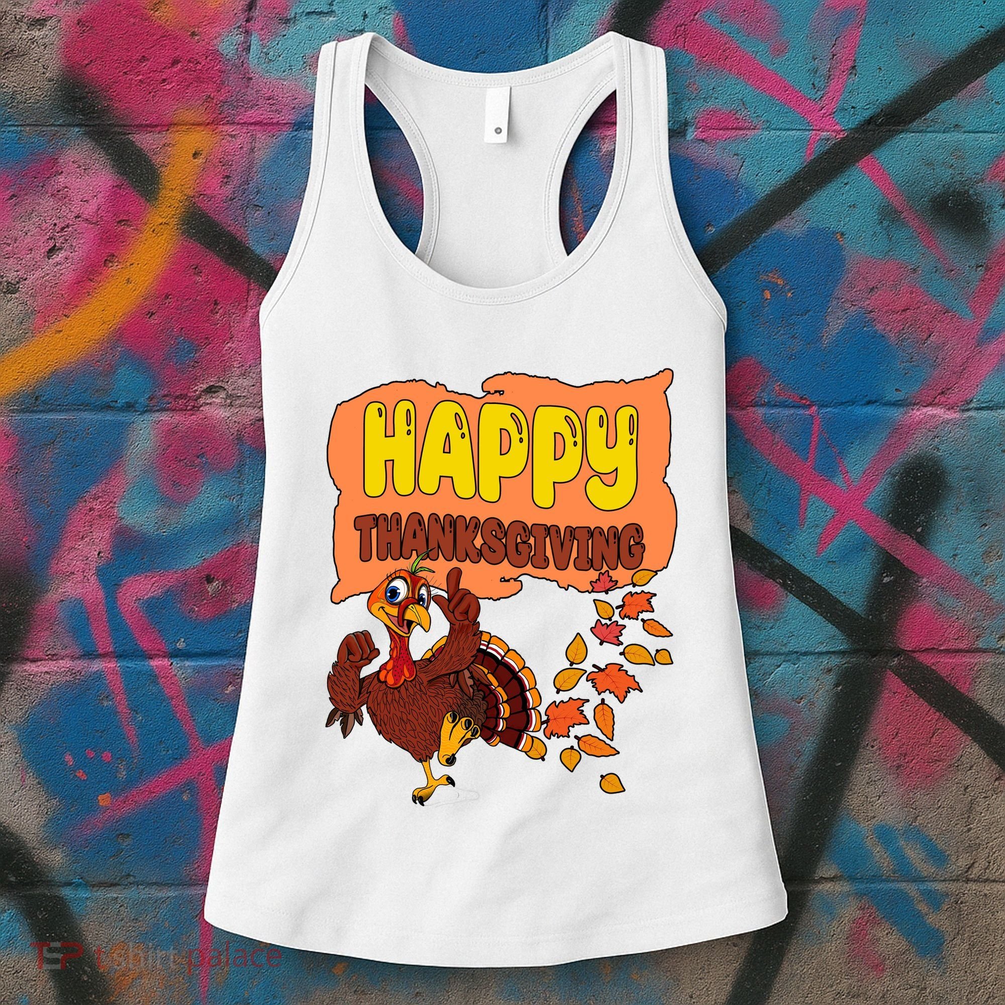 Happy Thanksgiving Festive Fun Holiday Women's Tank Top