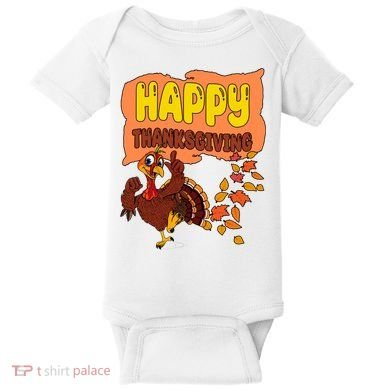Happy Thanksgiving Festive Fun Holiday Baby Bodysuit