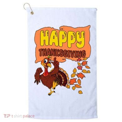 Happy Thanksgiving Festive Fun Holiday Golf Towel