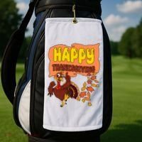 Happy Thanksgiving Festive Fun Holiday Golf Towel thumb 2