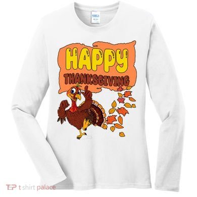 Happy Thanksgiving Festive Fun Holiday Women's Long Sleeve Shirt