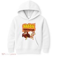 Happy Thanksgiving Festive Fun Holiday Kids Hoodie thumb 0