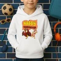 Happy Thanksgiving Festive Fun Holiday Kids Hoodie thumb 2