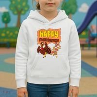 Happy Thanksgiving Festive Fun Holiday Kids Hoodie thumb 3
