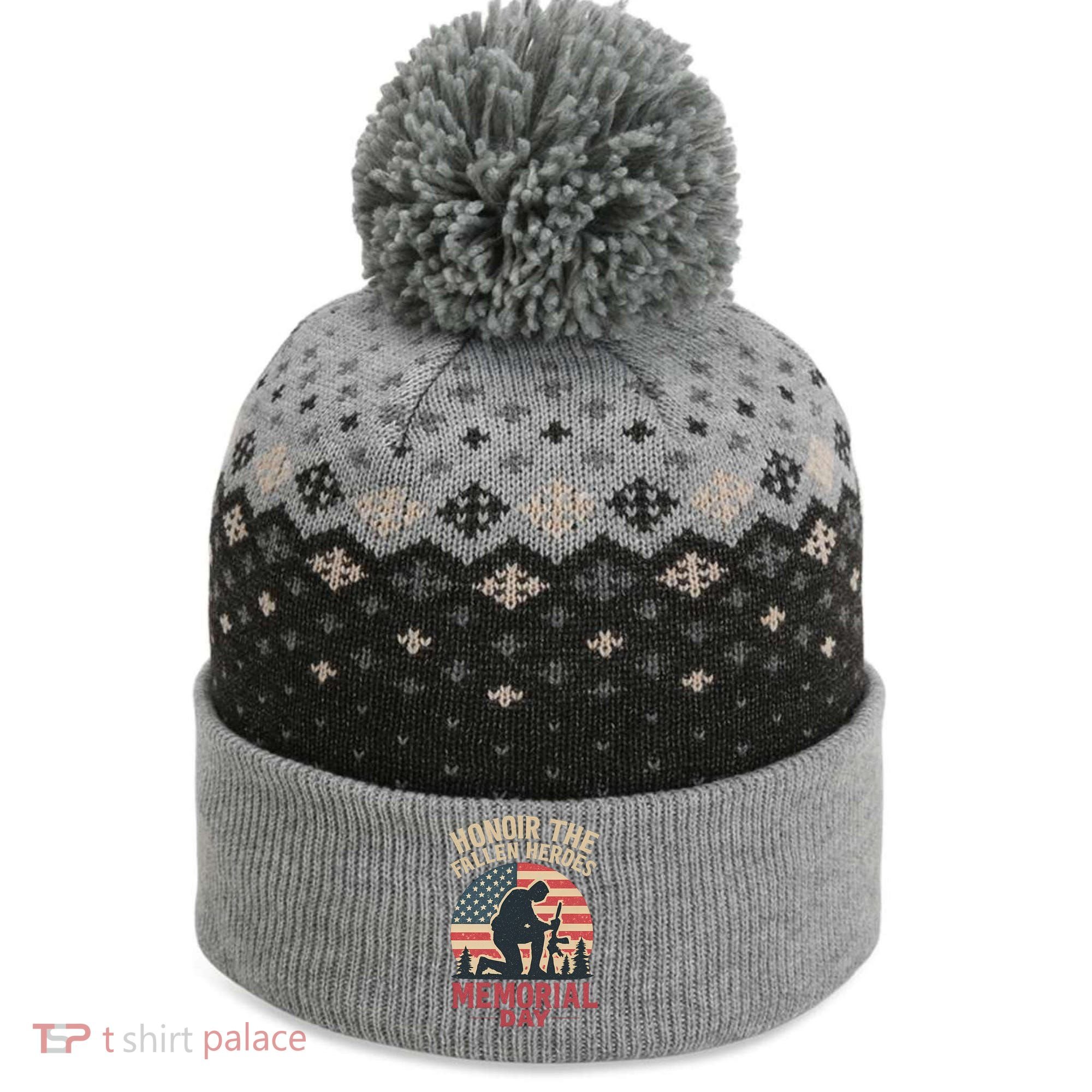 Honor the Fallen Heroes - Memorial Day The Baniff Cuffed Pom Beanie