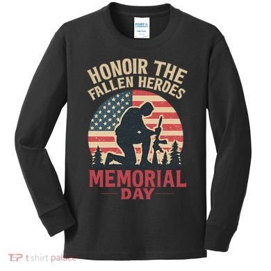 Honor the Fallen Heroes - Memorial Day Kids Long Sleeve Shirt