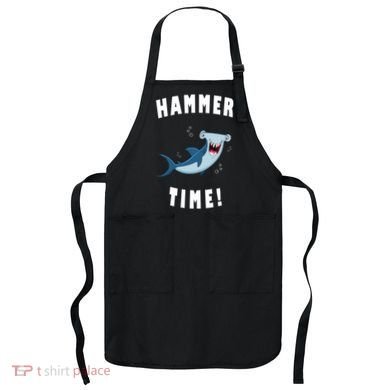 Hammer Time Funny Hammerhead Shark Apron