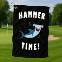 Hammer Time Funny Hammerhead Shark Golf Towel thumb 1