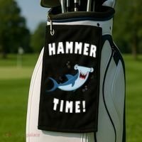 Hammer Time Funny Hammerhead Shark Golf Towel thumb 2