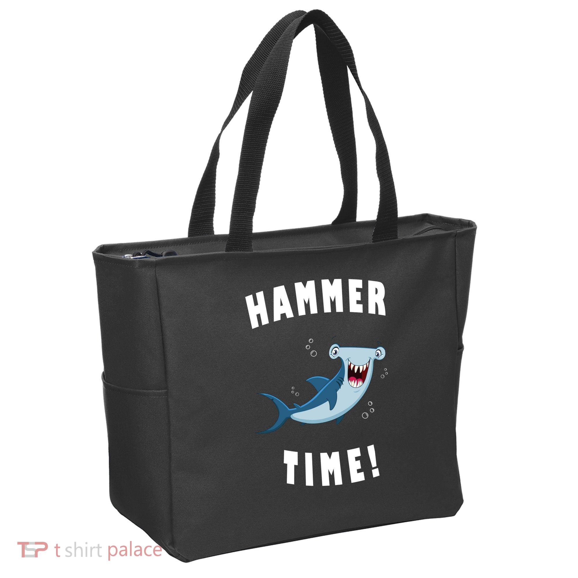 Hammer Time Funny Hammerhead Shark Tote Bag