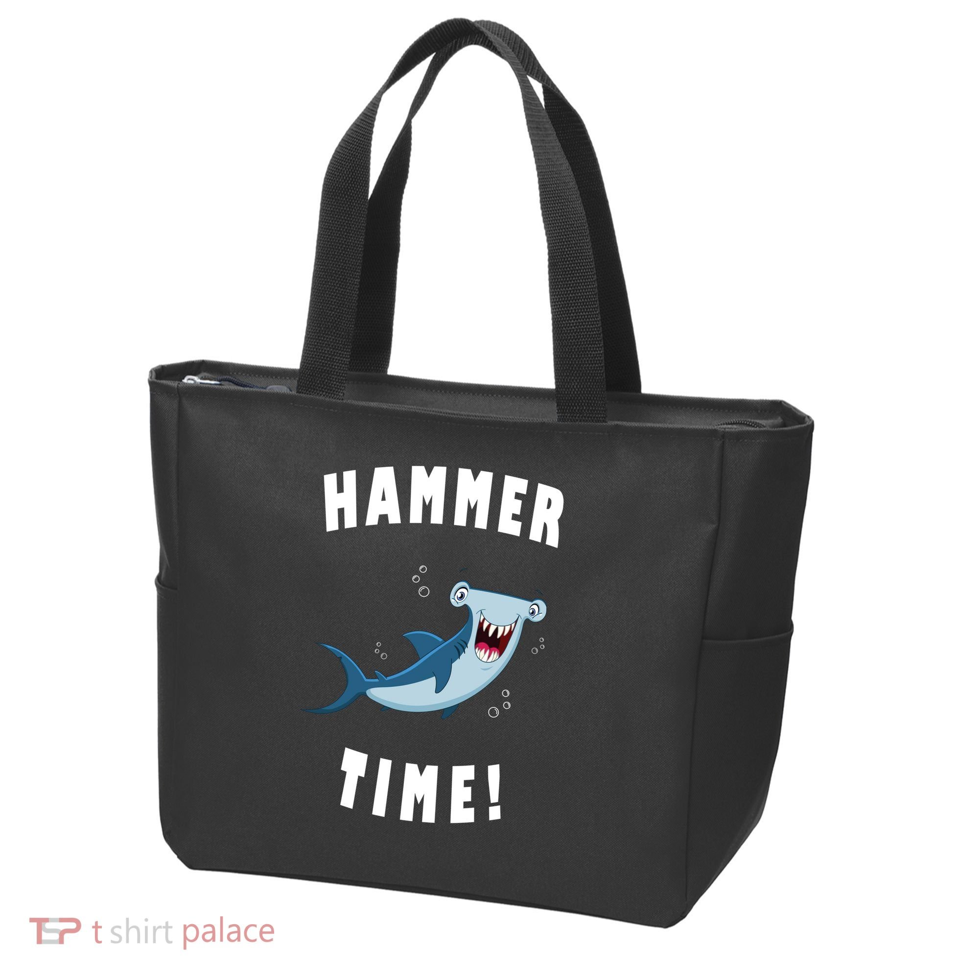 Hammer Time Funny Hammerhead Shark Tote Bag