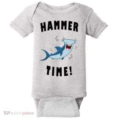 Hammer Time Funny Hammerhead Shark Baby Bodysuit