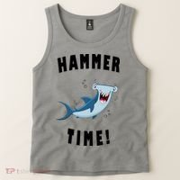 Hammer Time Funny Hammerhead Shark Tank Top thumb 2
