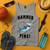 Hammer Time Funny Hammerhead Shark Tank Top thumb 4