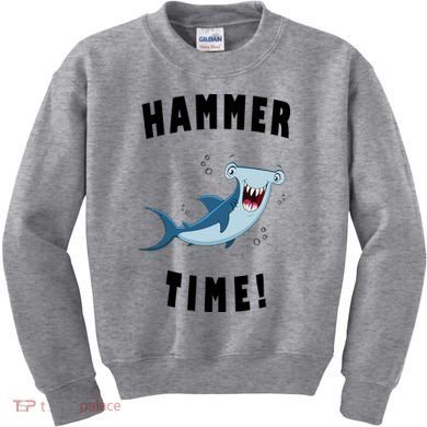 Hammer Time Funny Hammerhead Shark Kids Sweatshirt