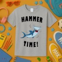 Hammer Time Funny Hammerhead Shark Kids T-Shirt thumb 3