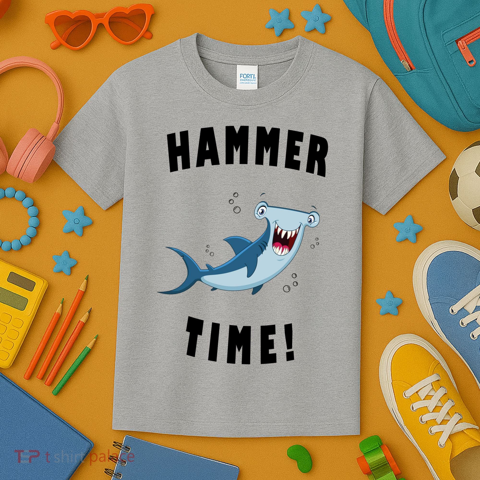 Hammer Time Funny Hammerhead Shark Kids T-Shirt