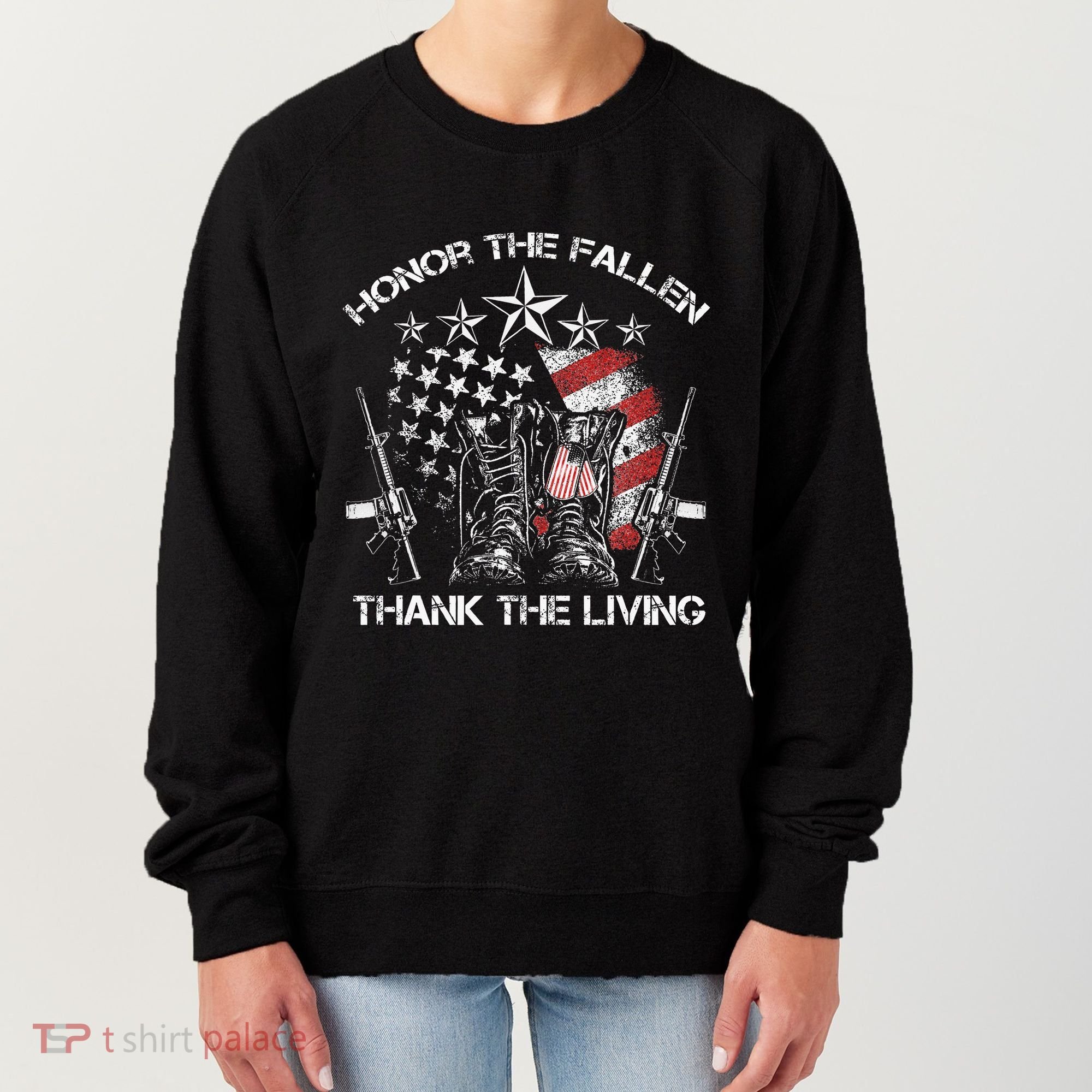 Honor The Fallen Thank The Living Memorial Day Women's Sweatshirt