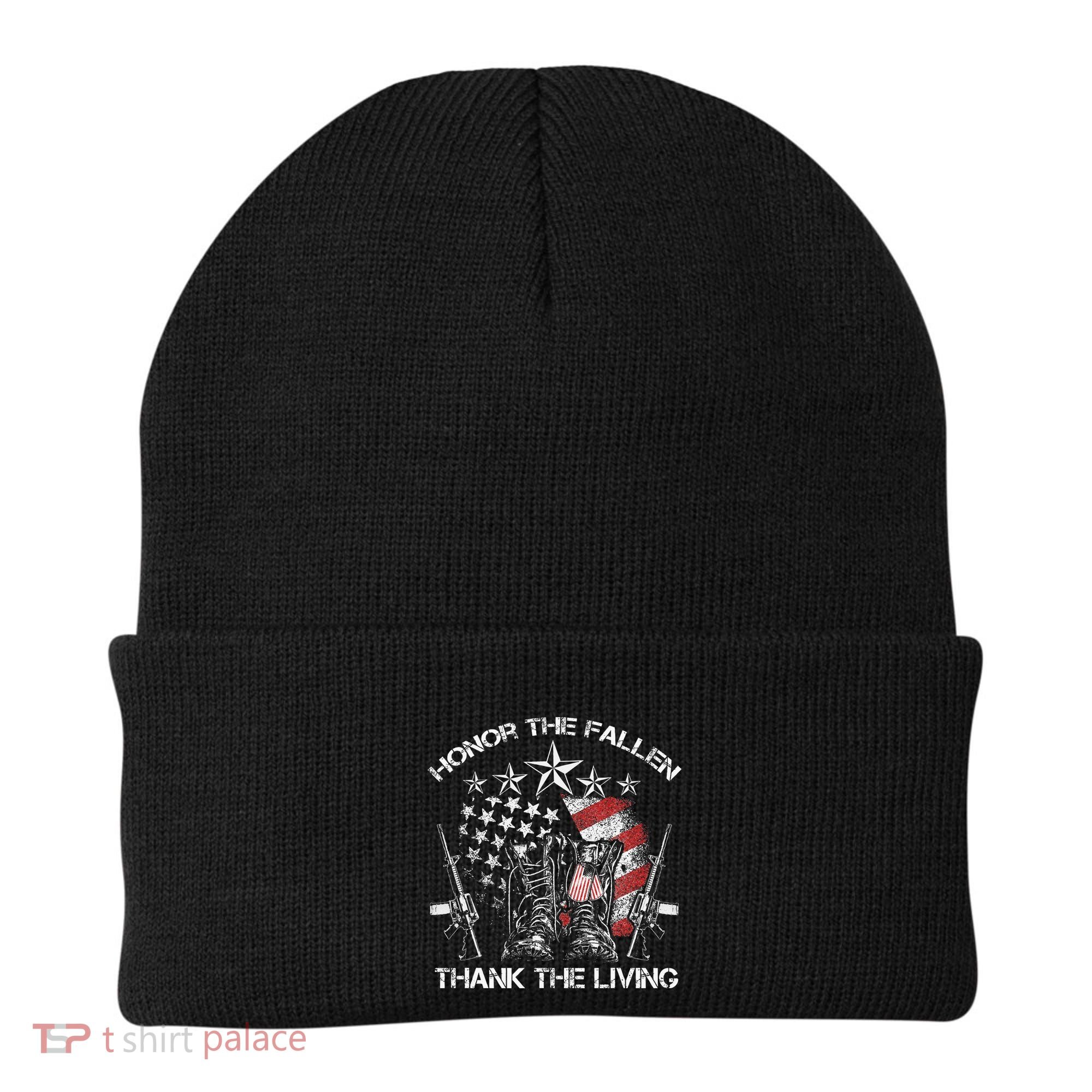 Honor The Fallen Thank The Living Memorial Day Beanie